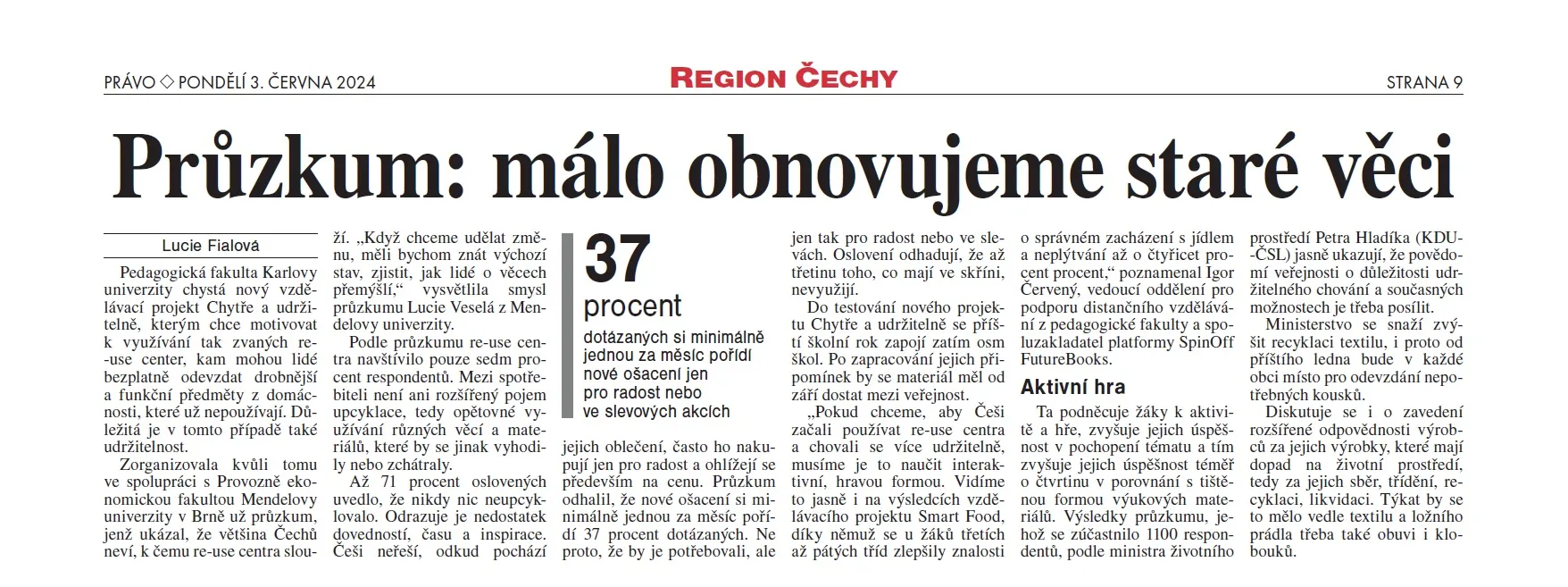 Deník Právo - Praha a Středí Čechy